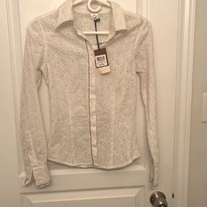 NWT Parasuco White Button Down Top Size XS